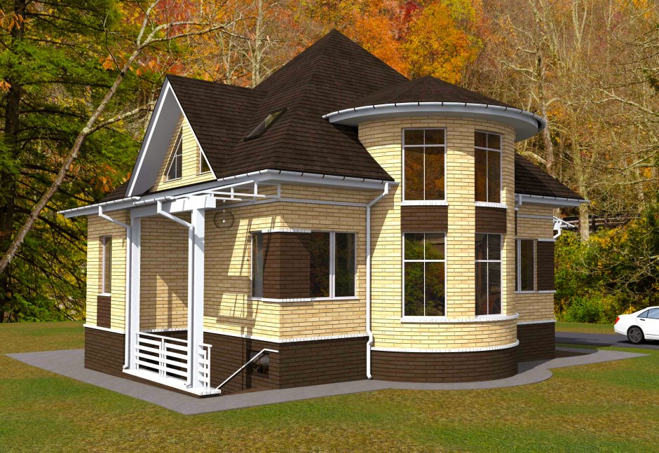 Дом с эркером и мансардой