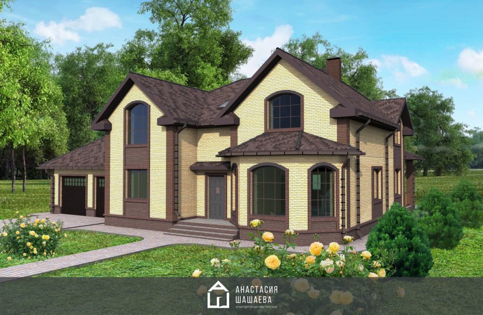 Дом с эркером и мансардой