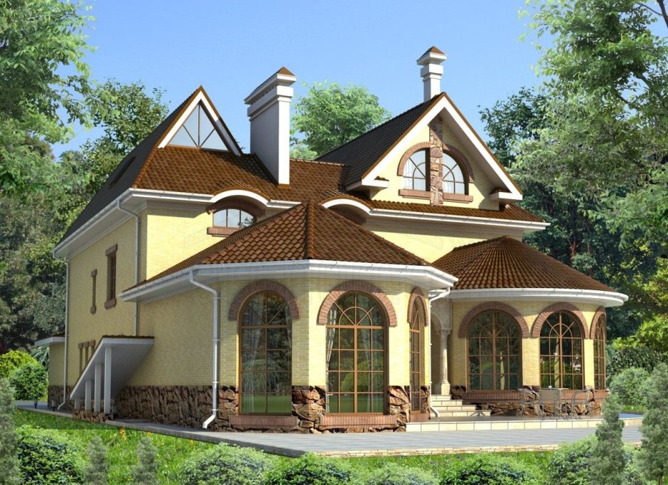 Дом с эркером и мансардой