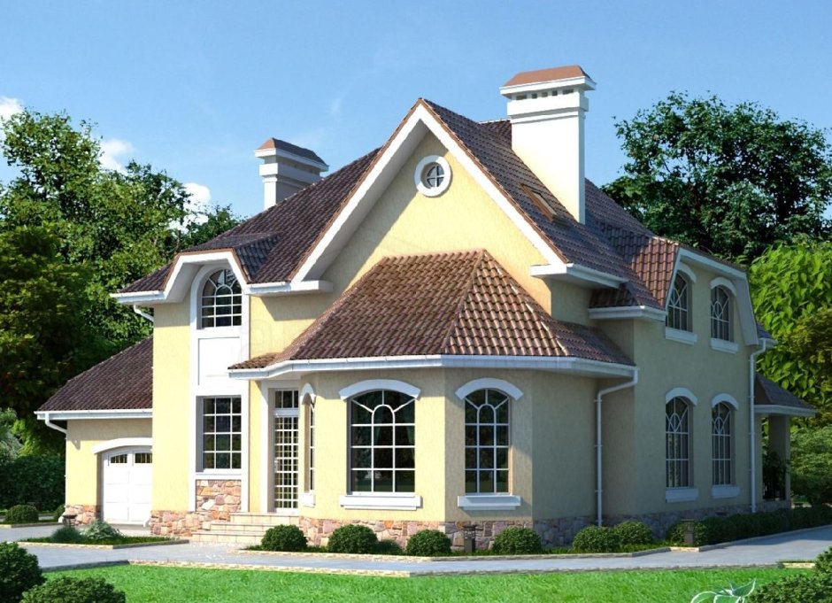 Полукруглые окна в доме