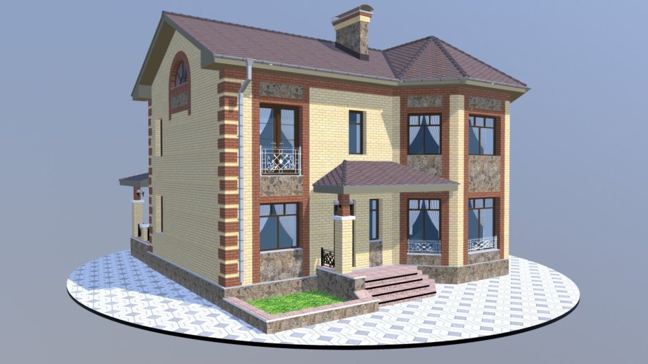 Проект двухэтажного дома с эркером