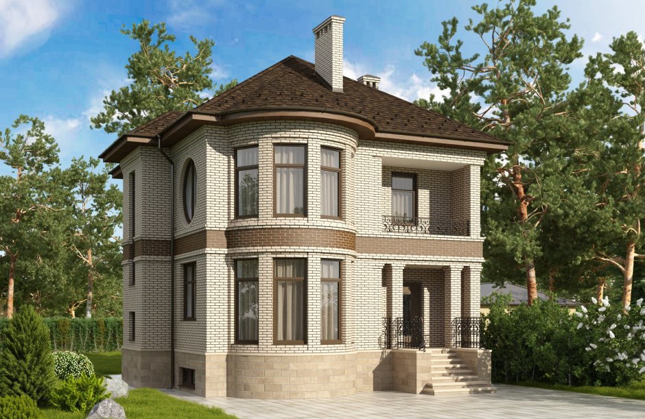 Дом двухэтажный Новация с эркером
