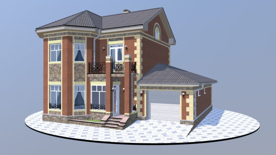 Коттедж с круглым эркером