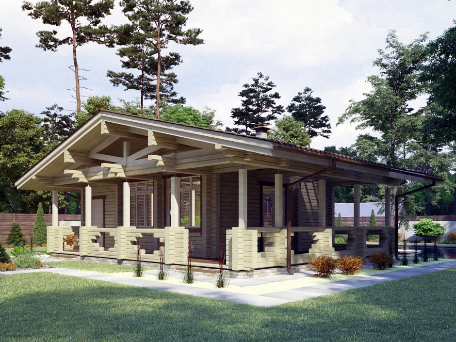 Дом с террасой под одной крышей