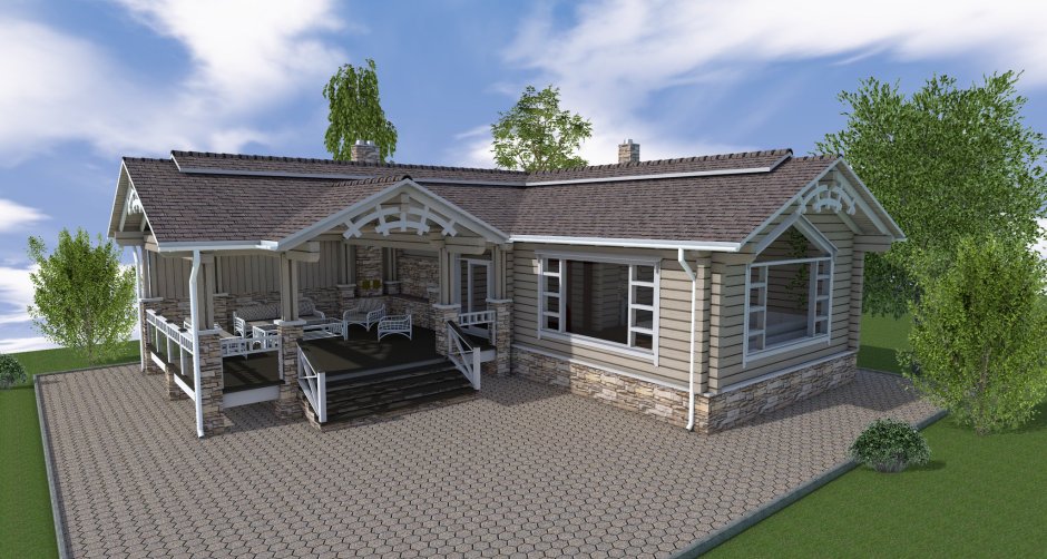 Дом-баня 100кв проекты одноэтажные с террасой