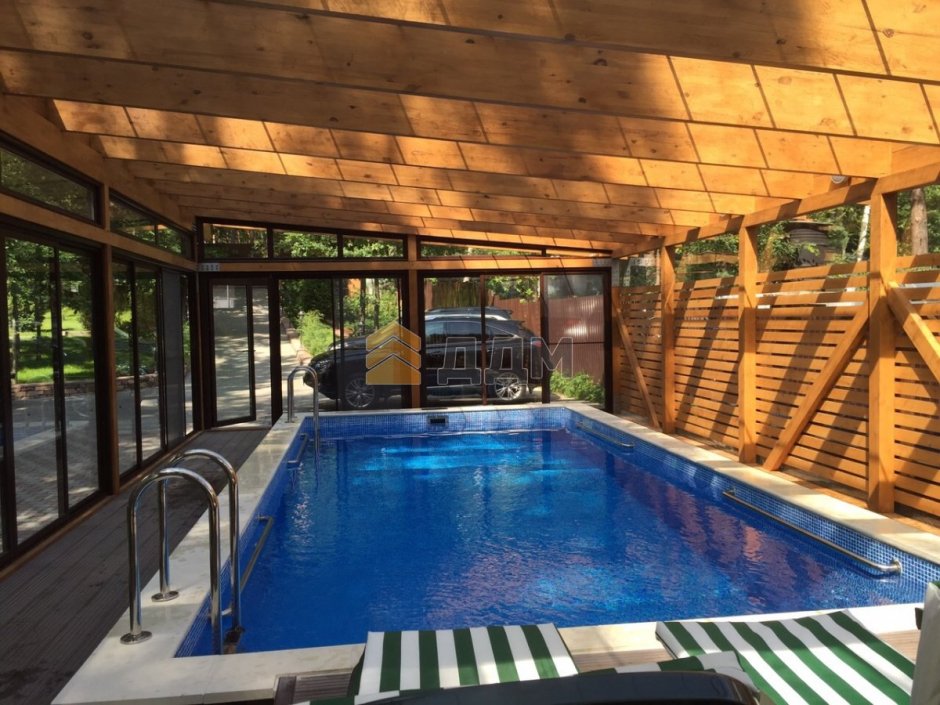 Беседки патио зона с мангалом и бассейном