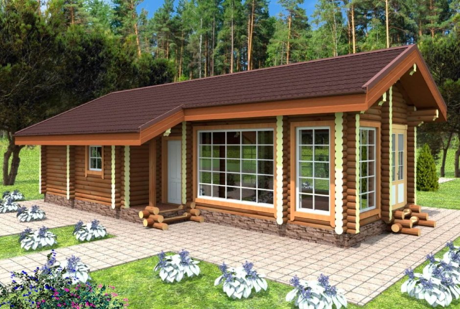 Одноэтажный дом Хонка с террасой