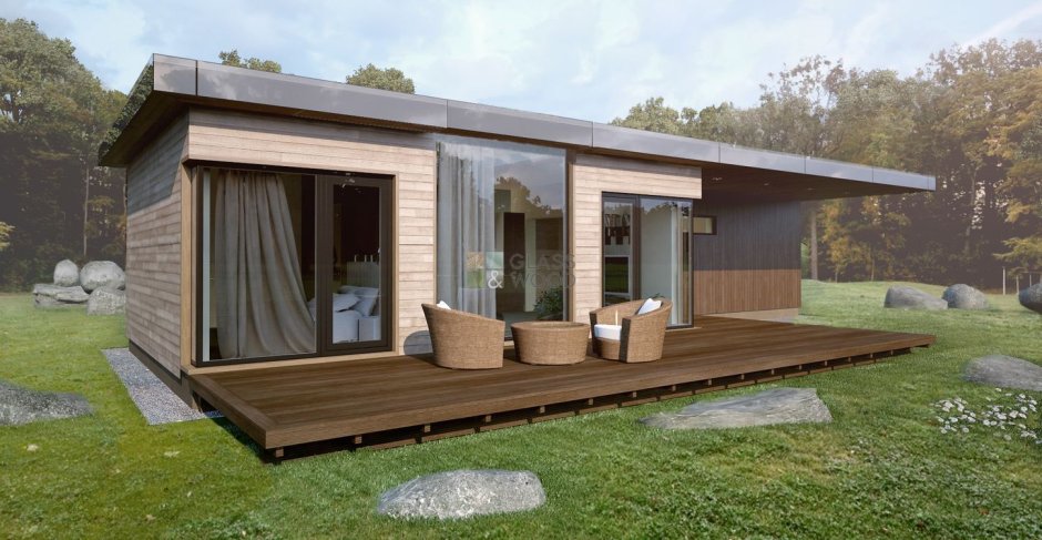 Баня с плоской крышей 50 кв м