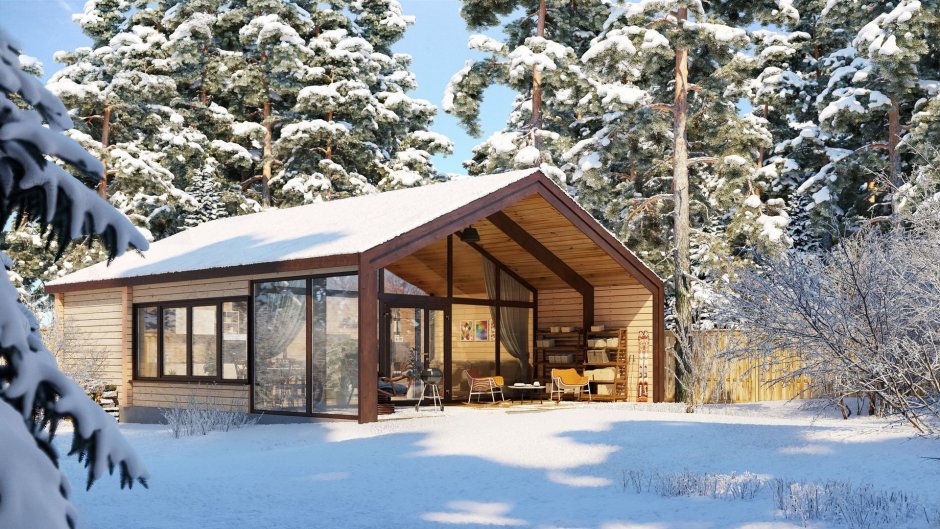 Баня с патио проект