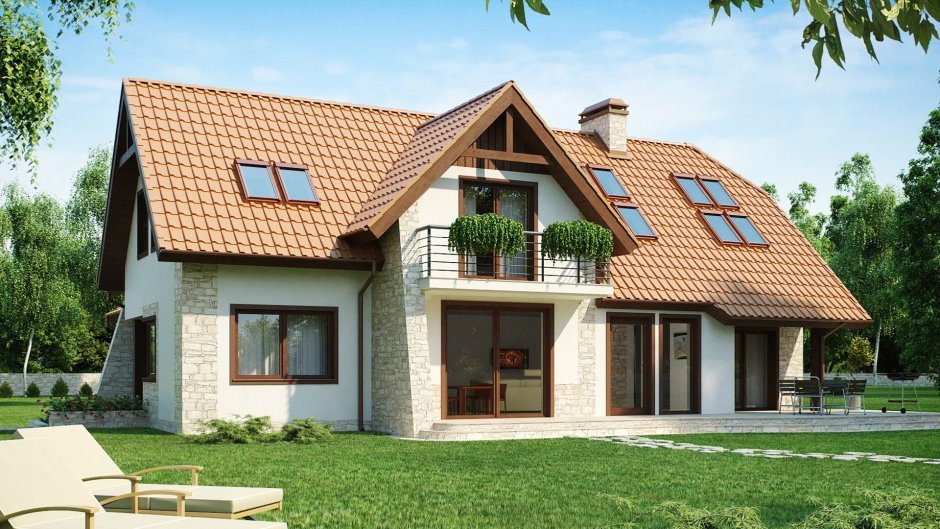 Дом с мансардой 110 кв м