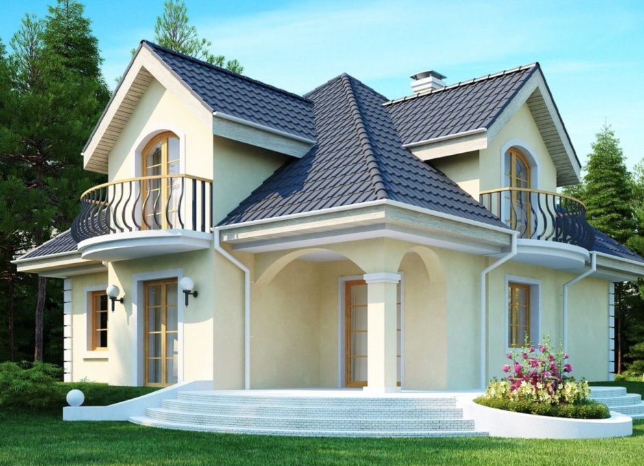 Дом с мансардной крышей