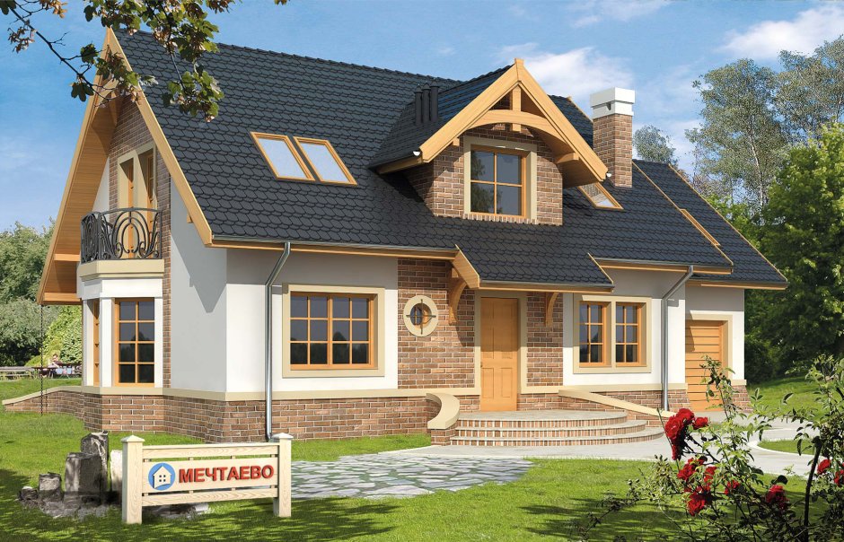 Красивые мансардные дома с балконом