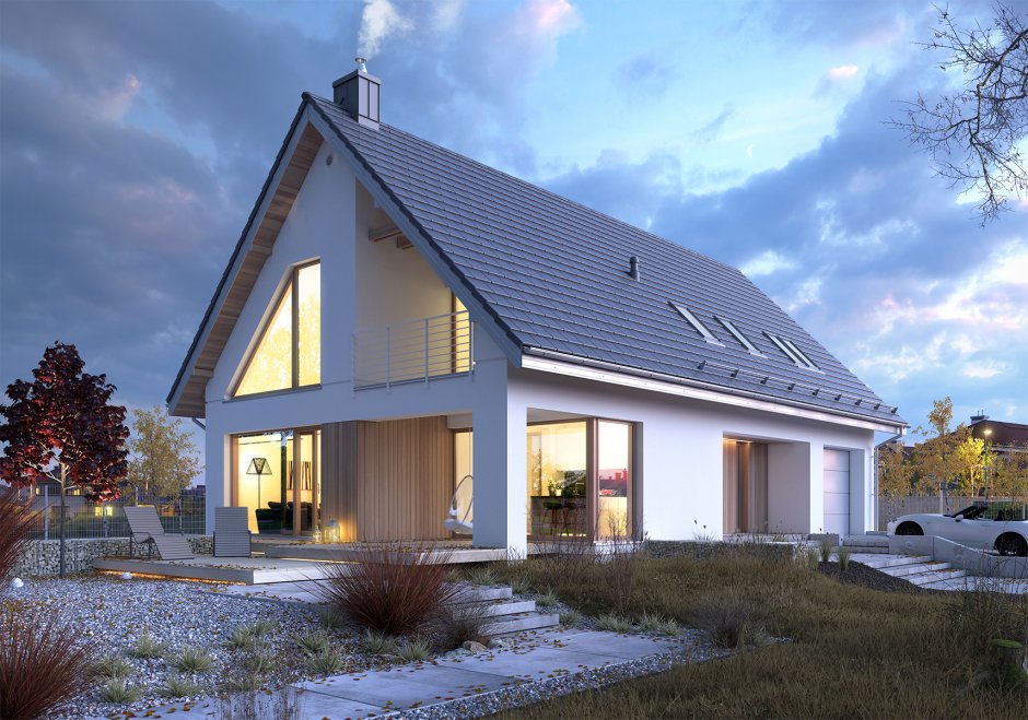 Мансардный дом