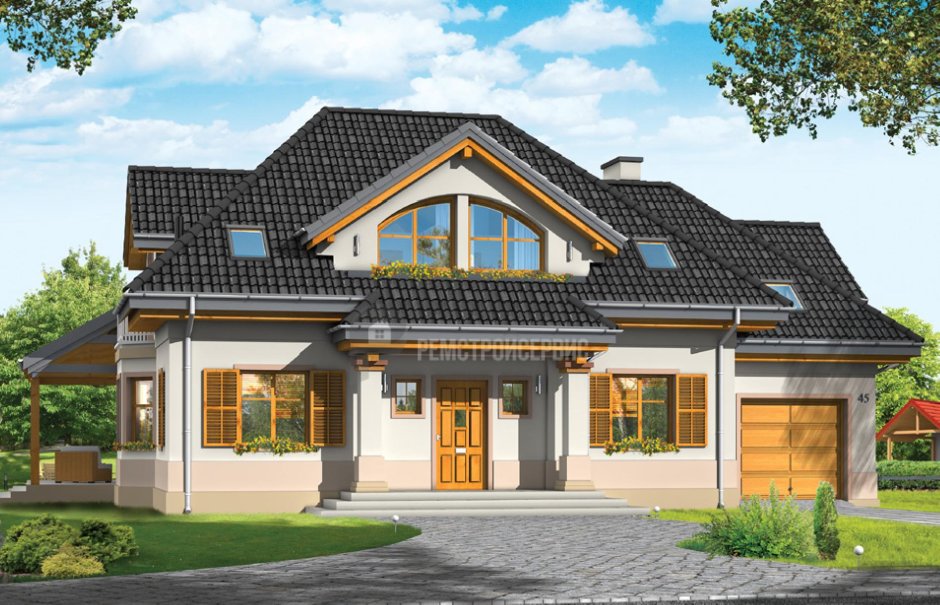 Красивые крыши домов с мансардой