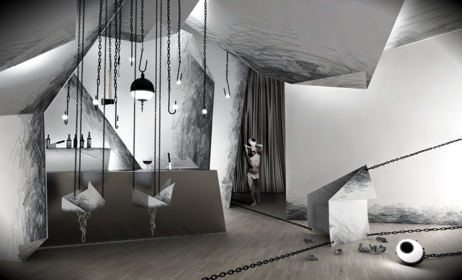 Комната с зеркалами сюрреализм