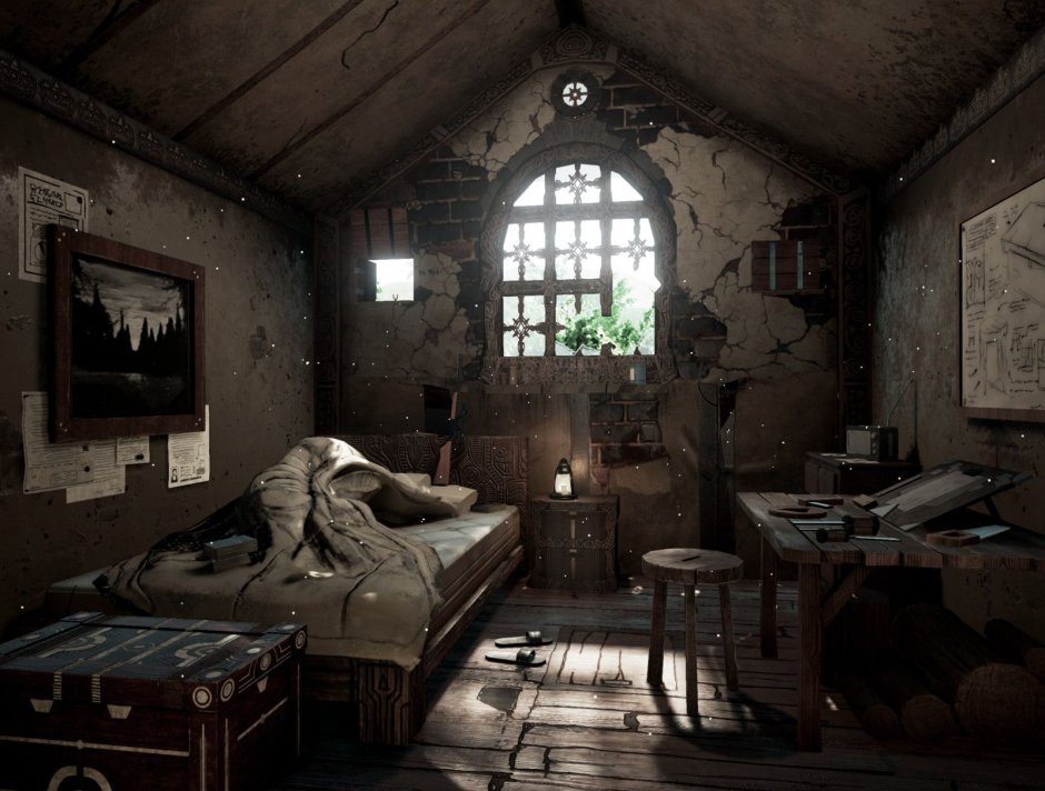 Комната в стиле дарк Академия