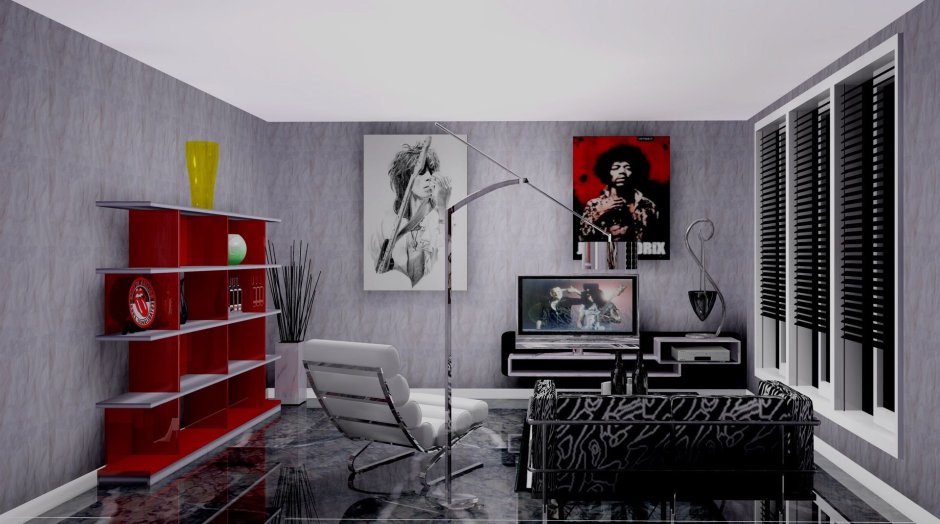 Интерьер в стиле рок