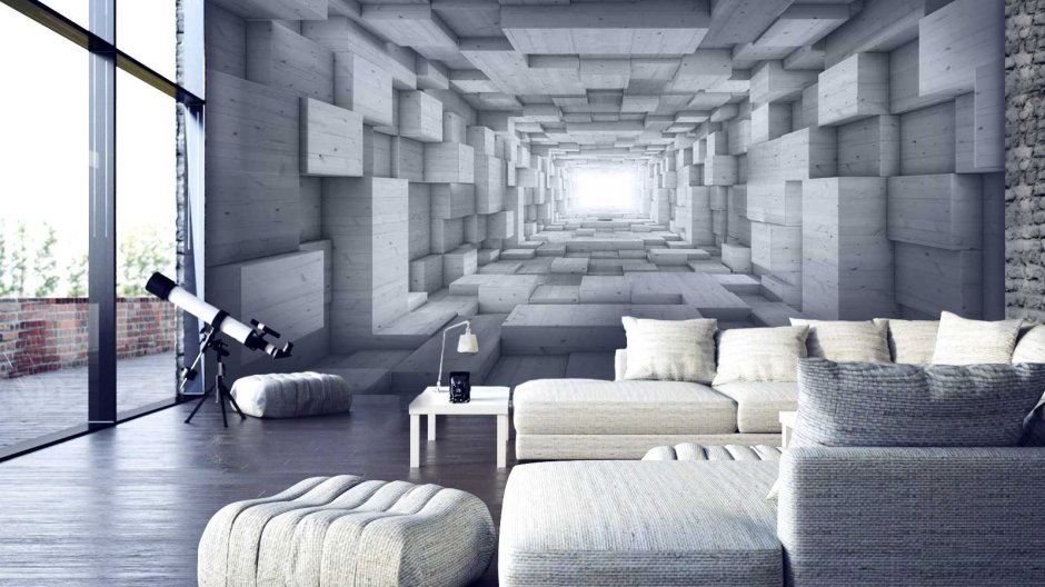 Обои с перспективой в интерьере