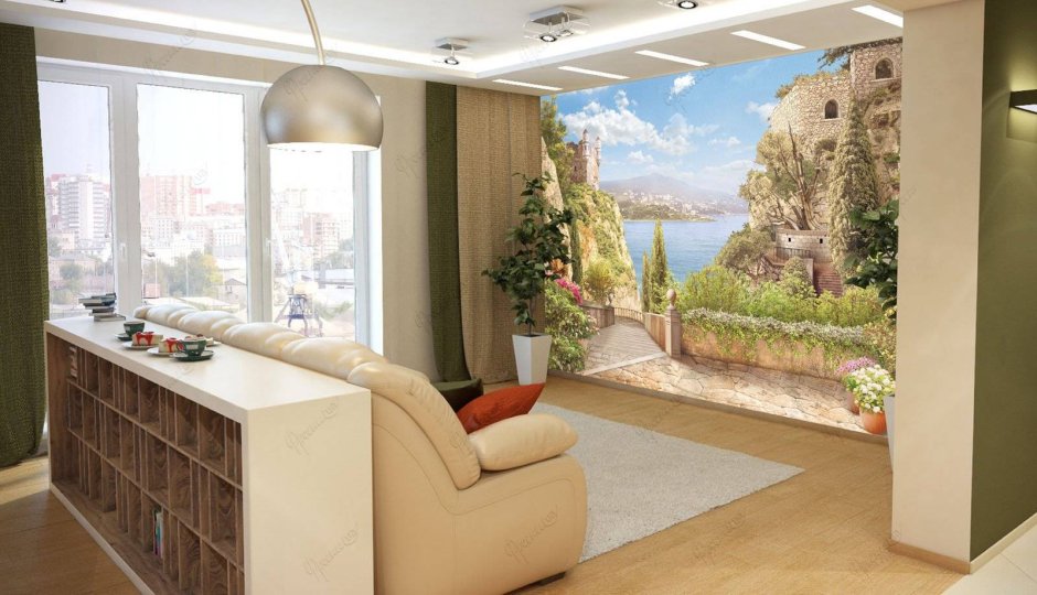 Фотообои фреска в интерьере