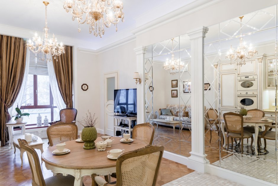Интерьер столовой гостиной