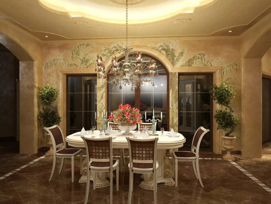 Интерьер столовой в частном доме