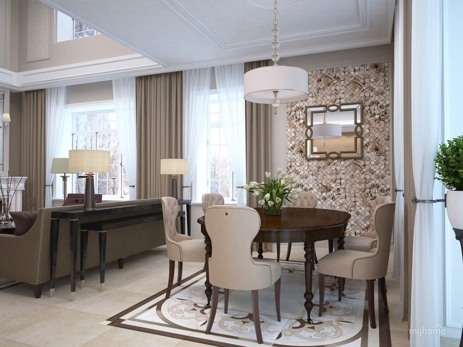 Гостиная со столовой зоной