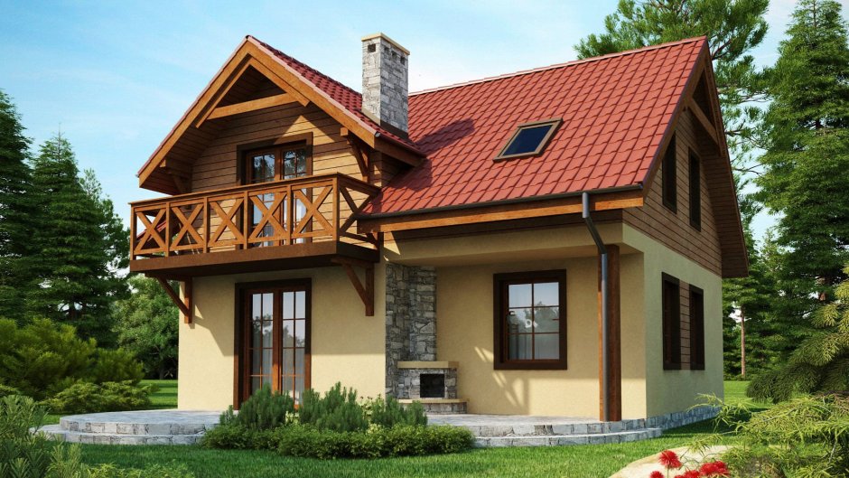 Мансардные дома с балконом