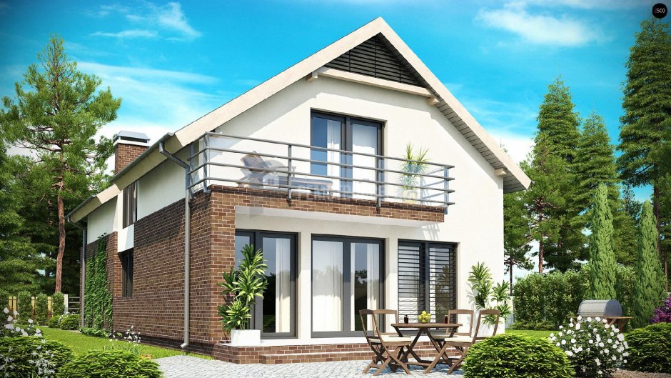 Дом 2 этажа с мансардой и гаражом