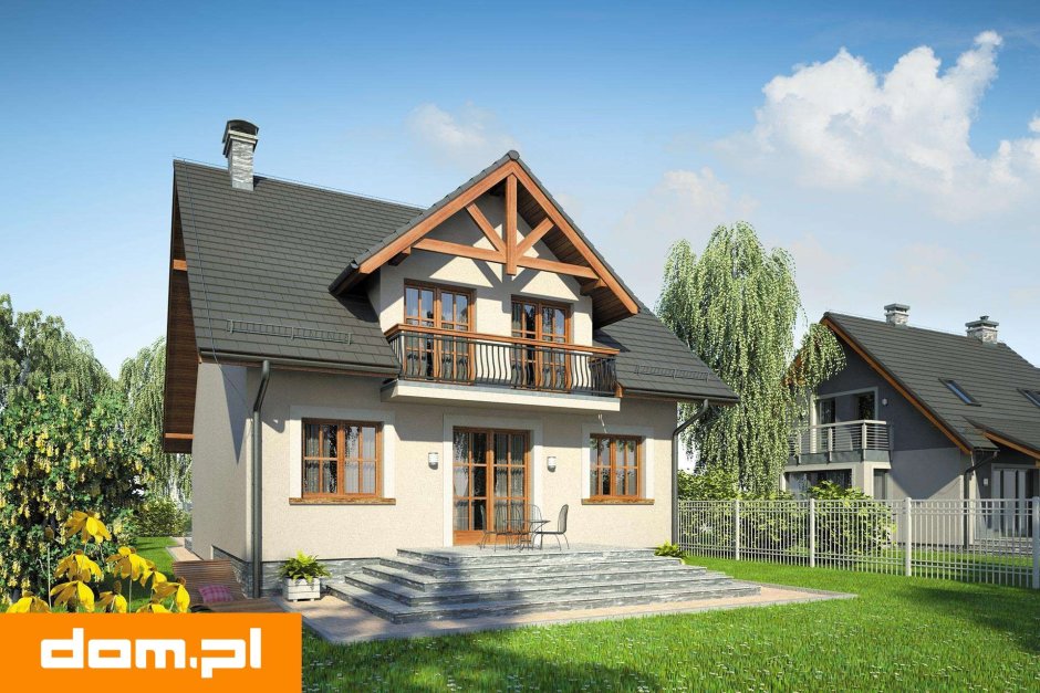 Мансардный дом с балконом