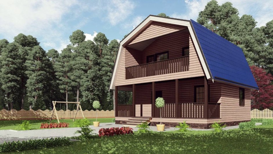 Мансардный дом с террасой