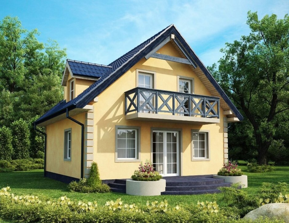 Полуторный дом с террасой