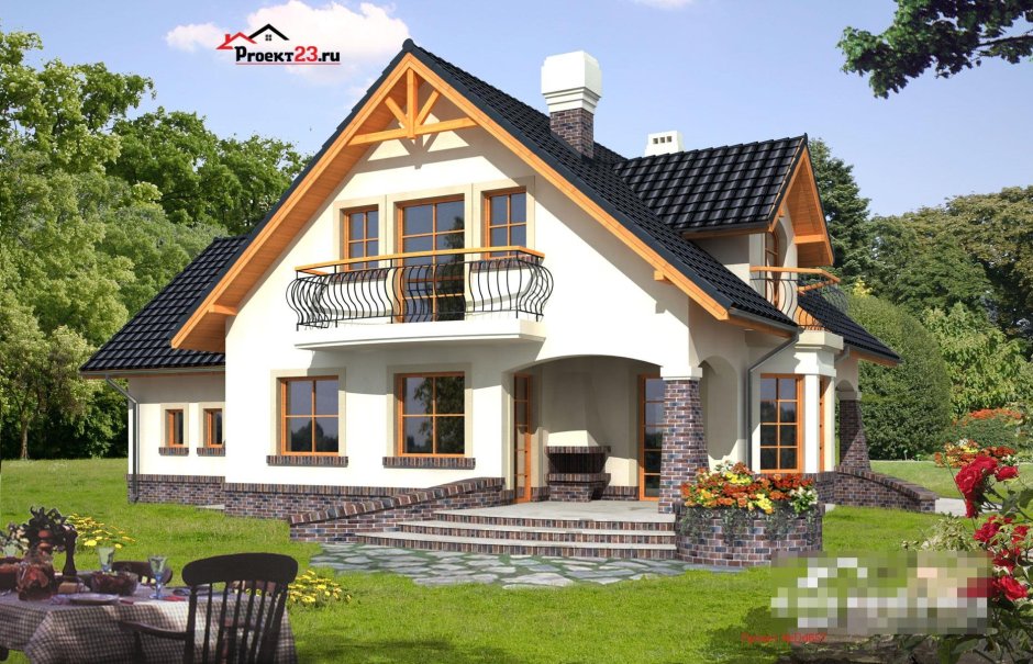 Дом с балконом