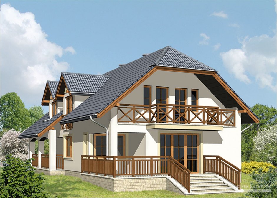 Шале с мансардой и террасой проекты