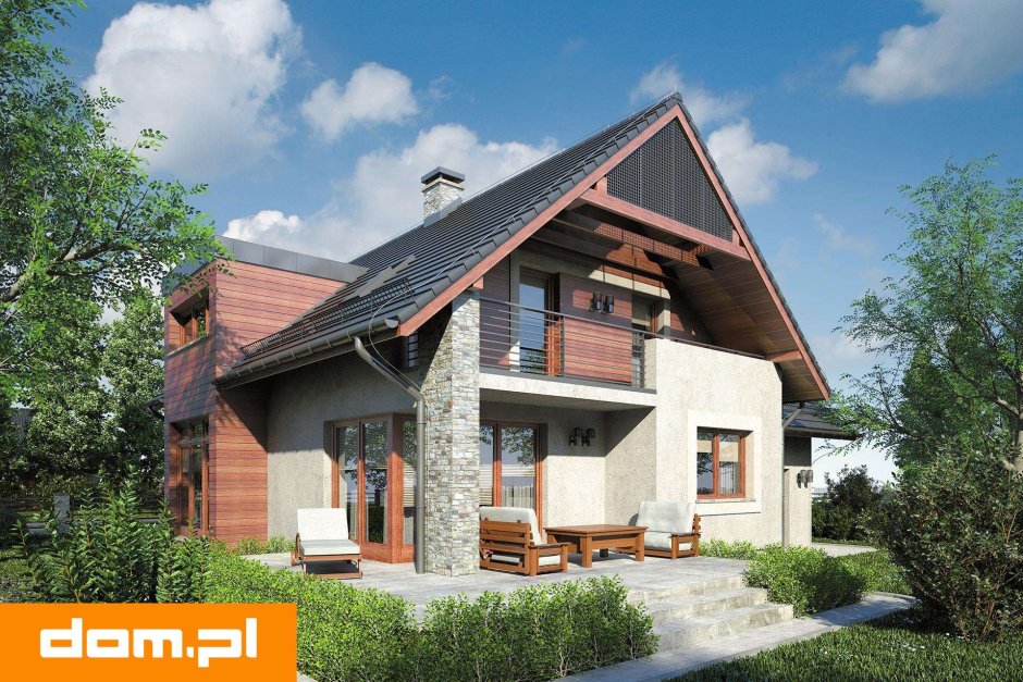 Дом с мансардой и балконом