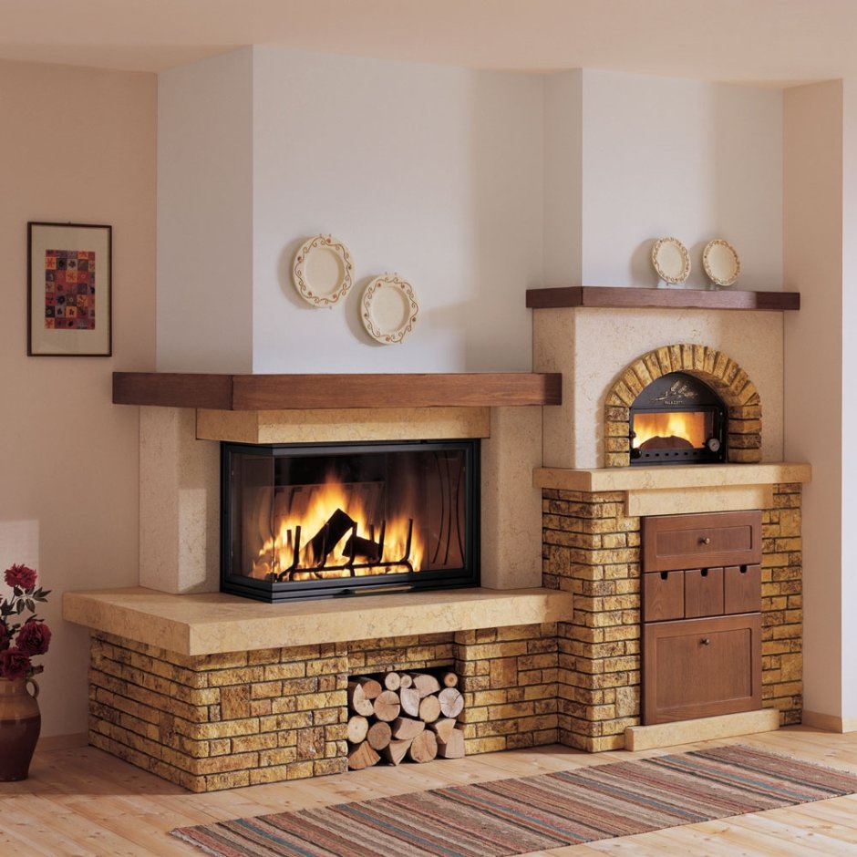 Кирпичная печь камин 1на1