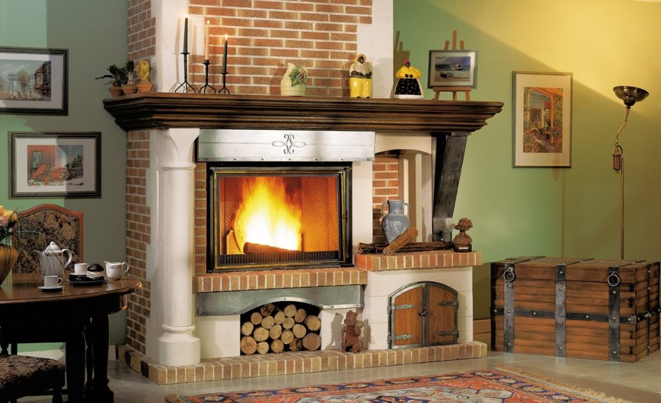 Каминопечь с лежанкой и хлебной камерой