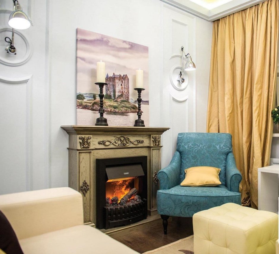 Гостиная с электрическим камином