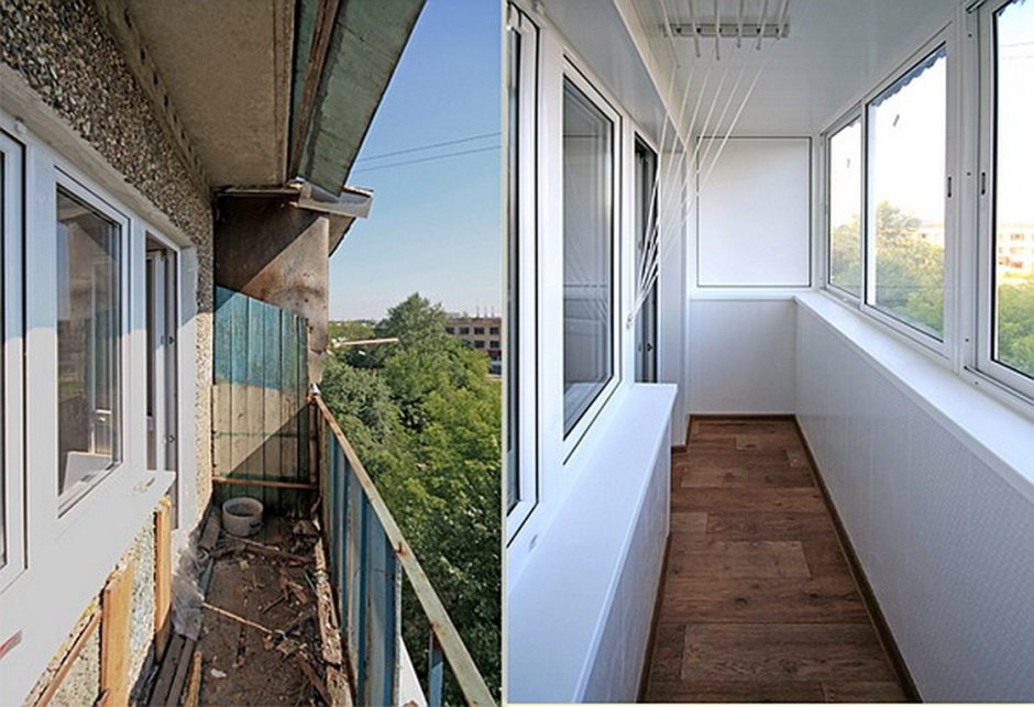 Балкон до и после