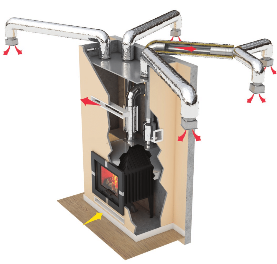 Печь камин с воздушным отоплением