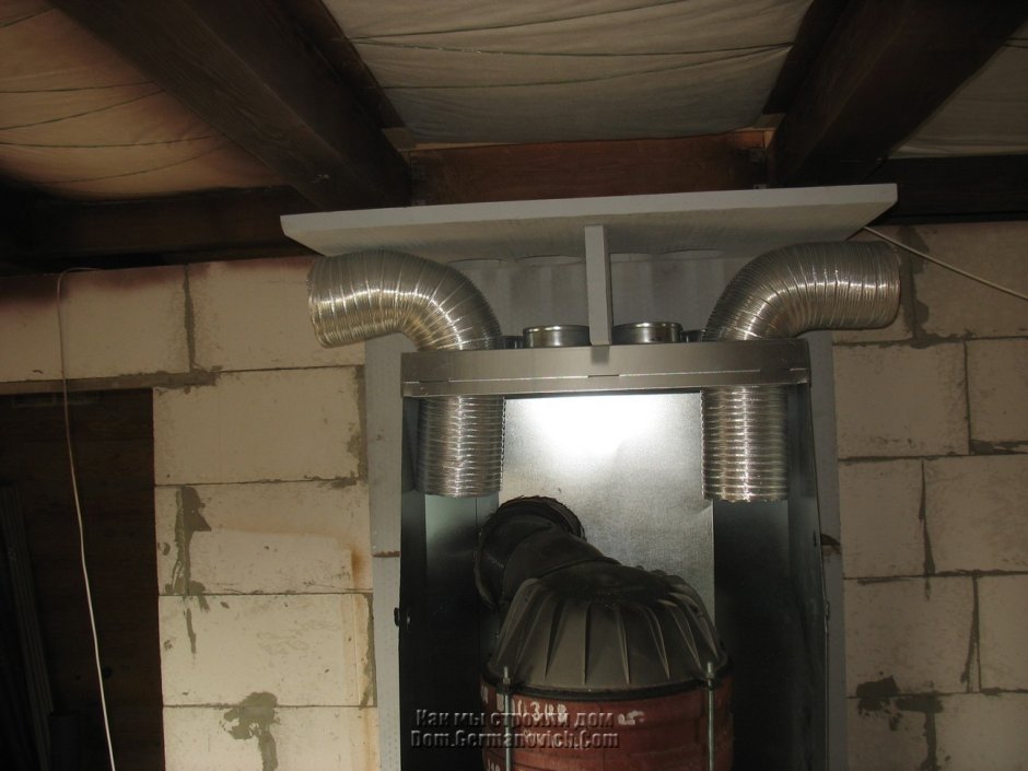 Воздуховоды для горячего воздуха от камина