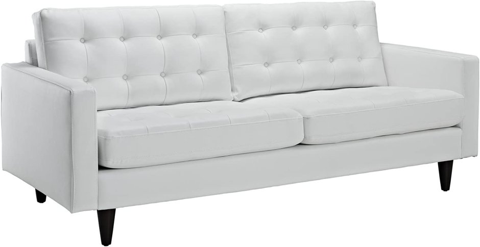 Белый диван из ткани
