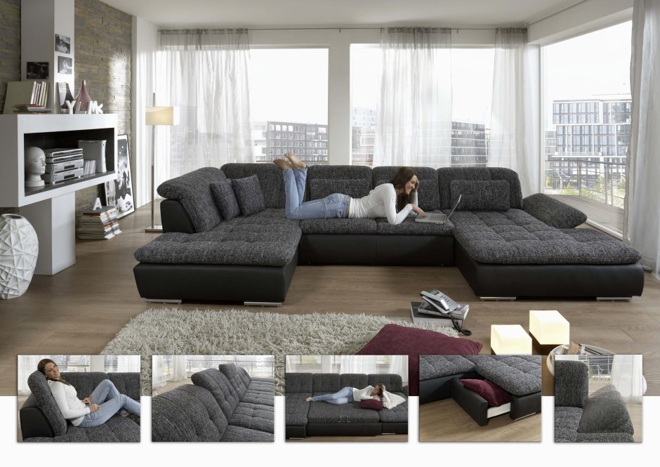Низкие диваны для гостиной в современном стиле