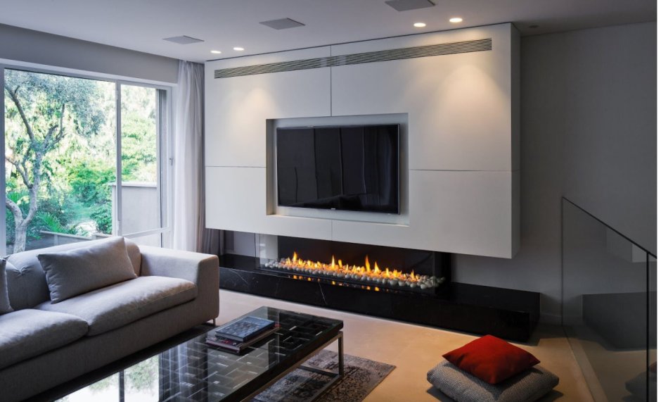 Гостиная с биокамином