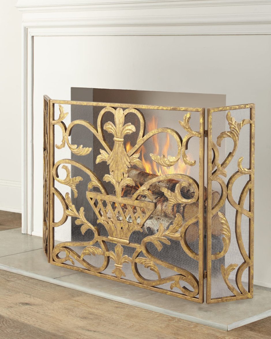 Винтажный экран для камина