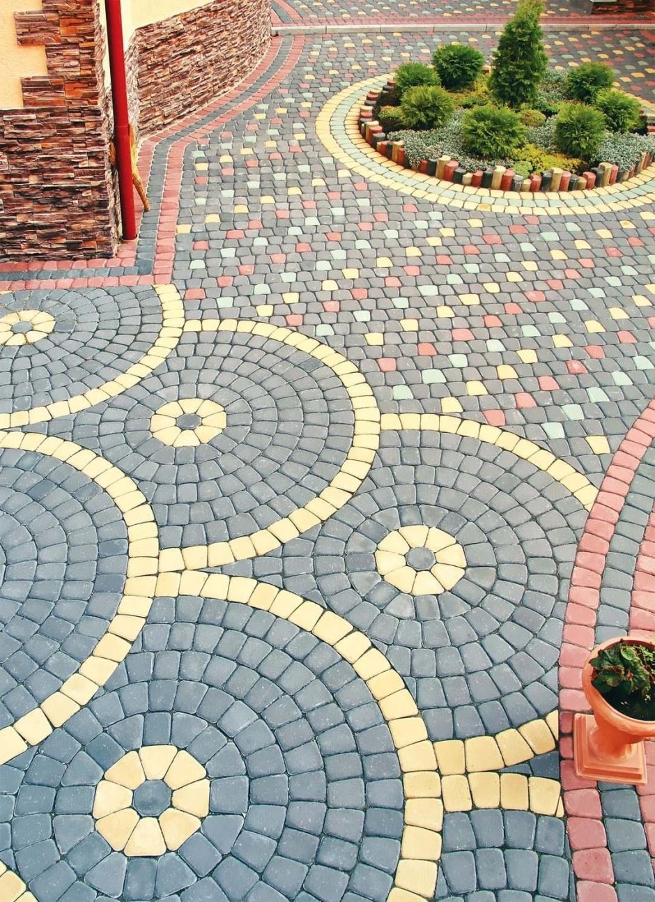 Тротуарная плитка мозаика
