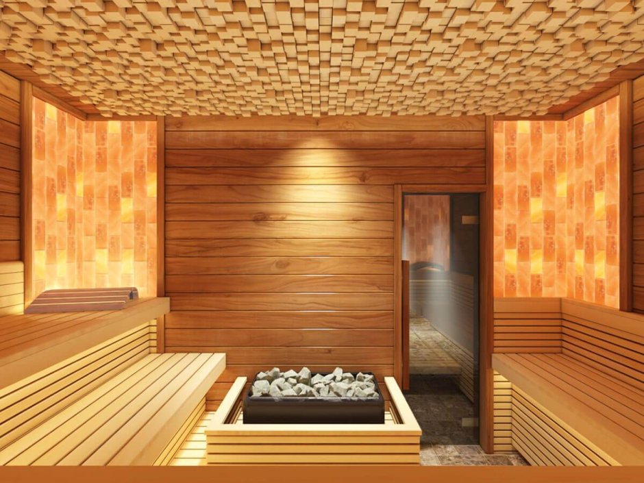 Отделка потолка в парной