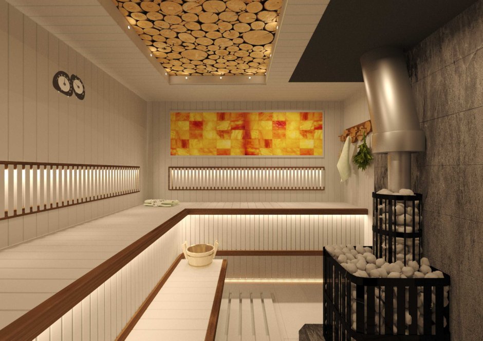 Отделка парилки можжевельником