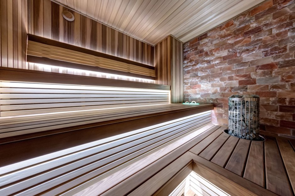 Отделка бани спилами