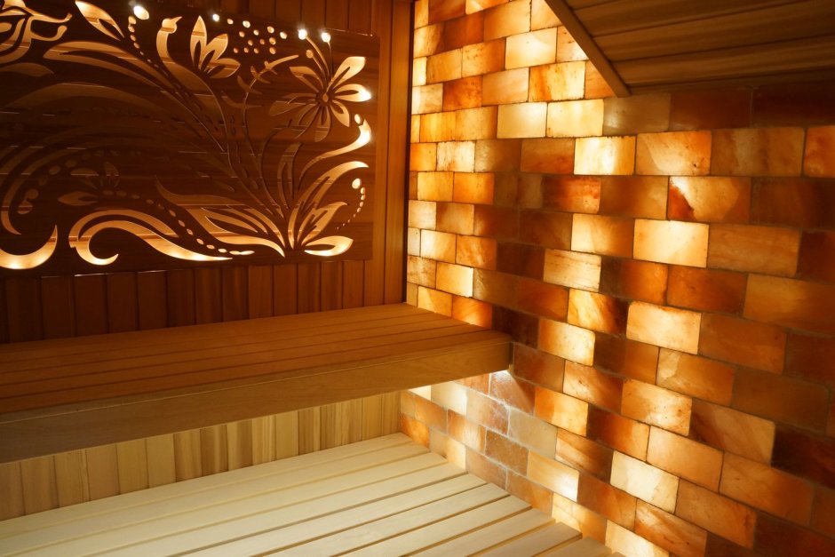 Потолок из можжевельника в парной
