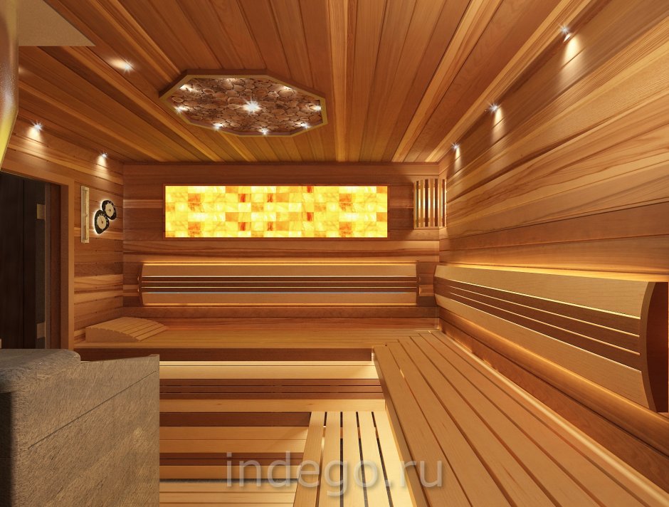 Декорирование стен в бане